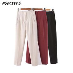 Office Pants Women, Korean Suit, Winter Office, Suit Casual, Pants Korean, Elegant Blazers, Cheap Pants, Pants Streetwear, Office Pants