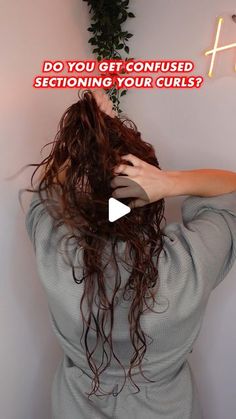 Wavy Hair Brush Styling, Styling Long Curly Hair, Witchy Curly Hair, How To Divide Hair Into Sections, How To Section Hair, Haircuts For Wavy Curly Hair Long Layered Bangs, How To Section Curly Hair For Styling, Section Hair For Curling, Brush Styling Wavy Hair