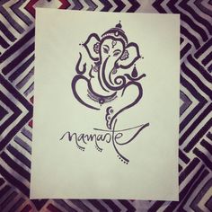 a drawing of an elephant with the word namvok written in cursive writing