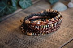 "❤️❤️Hi Beautiful People.. I will be on vacation for the month of June. ( 6/1-6/30 2021 ) If you order during this time... your order will be 30 days out ..Thank you for your understanding and patience...❤️❤️Bracelet, Layering, stack, Boho Wrap Bracelet, Leather Bracelet, Leather Beaded Wrap, Bohemian Style, A great wrap bracelet for woman ,men , everyone Napa leather braided, multi cord bracelet. A unique combination of beautiful Miyoki and Czech seed beads Along with copper beads ,combine to m Bracelet Layering, Boho Wrap Bracelet, Bracelet Leather, Unisex Gift, Beaded Wraps, Cord Bracelet, Unisex Bracelets, Bead Leather, Leather Wrap Bracelet