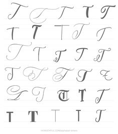 the letter t in cursive handwriting