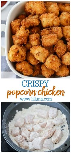 crispy popcorn chicken is an easy and delicious appetizer