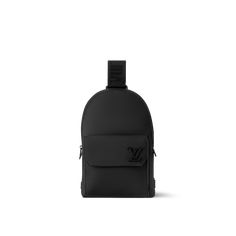 LOUIS VUITTON® - Pilot Slingbag - Black Black Louis Vuitton, Louis Vuitton Backpack, Mens Casual Dress Outfits, The Pilot, Louis Vuitton Official, Side Bags, Mens Casual Dress, Left Or Right, Magnetic Closure