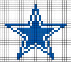 a blue cross stitched star on a white background