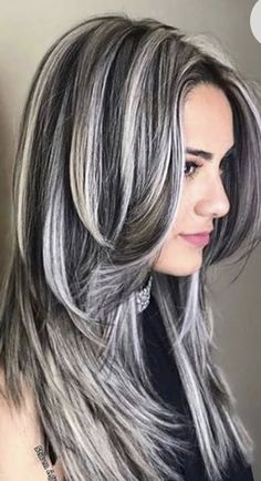 Frosted Hair, Grey Hair Transformation, Grey Hair Inspiration, Older Women Hairstyles Short, Women Hairstyles Short, Women Hairstyles Medium, Brown Hair With Blonde Highlights, Blending Gray Hair, Gray Hair Highlights