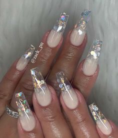 Clear Acrylic Nails, Long Nail Designs, Coffin Nails Long, Ideas Nails, Pink Acrylic Nails, Hot Nails, Coffin Nails Designs, Dream Nails, Best Acrylic Nails