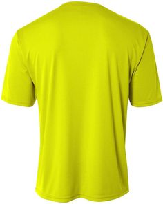 the back of a neon yellow shirt