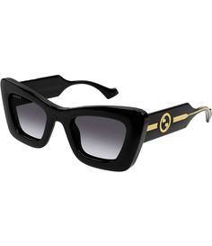 From Gucci&#x2C; these women's sunglasses feature:Injection frameCat eye shapeGradient lensRx ableNon-polarizedApprox. 49mm lens- 23mm bridge- 140mm templeImported. Designer Cat Eye Tinted Sunglasses, Designer Cat Eye Sunglasses For Evening, Gucci Cat Eye Polarized Sunglasses, Luxury Cat Eye Sunglasses With Gradient Lenses, Designer Cat Eye Sunglasses With Gradient Lenses For Evening, Designer Cat Eye Sunglasses With Tinted Lenses For Evening, Gucci Cat Eye Sunglasses With Tinted Lenses, Classic Gucci Cat Eye Sunglasses, Designer Cat Eye Sunglasses With Mirrored Square Frame