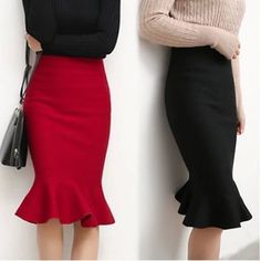 Elegant Knit Fishtail Skirt | Best price | Free shipping! | Check it now! | Simply Dress, Fishtail Skirt, High Waisted Pencil Skirt, 2017 Fashion Trends, Mermaid Skirt, Skirt Outfit, Pretty Style, Mode Vintage, Fashion 2017