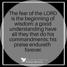 the fear of the lord is the beginning of wisedom a good understand that do his commandments