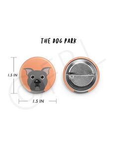 the dog park button is shown with measurements