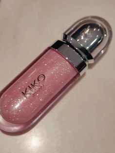 Lips Gloss Aesthetic, Kiko Milano Lipgloss, Kiko Gloss, Kiko Lipgloss, Gloss Kiko, Glitter Lipgloss, Pink Lip Gloss, Gloss Labial