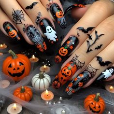 Unique Halloween Nails, Halloween Nails Inspo, Scary Halloween Nails, Spooky Nail Designs, Halloween Nails Design, Halloween Nails Ideas, Spooky Nail, Halloween Nail Art Ideas, Pastel Nail Art