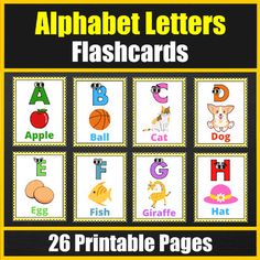 the alphabet letters flashcards are available for children to use