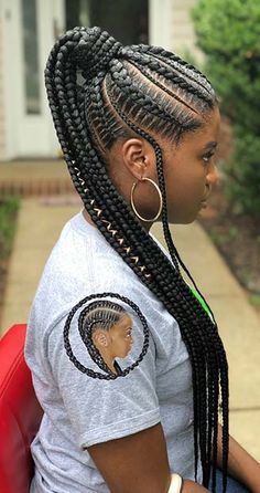 Braided Fade, African Hair Braiding, Elegant Ponytail, Black Ponytail Hairstyles, Braided Ponytail Hairstyles, African Hair, Girls Hairstyles Braids