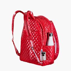 LIFE'S A RACKET ... SO WE MADE OUR 24+7 TENNIS BACKPACK TO HELP YOU GET THRU IT! This machine washable backpack is that friend that helps you look great while keeping your s&*t together. This bag has so much function it will keep you organized on the court, in Croatia and beyond. Not even your best friend can do that! Red Backpack With Zipper Closure For Outdoor Activities, Sporty Red Backpack For Everyday Use, Sporty Red Backpack, Red Travel Backpack, Functional Red Backpack For Travel, Tennis Backpack, Bucket Backpack, Sea To Shining Sea, Self Tanners