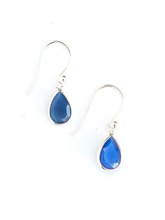 These earrings look dainty but were made by women of great talent in India. Wear these Sterling silver drop earrings made with Blue Chalcedony stone to remind you that there is beauty in your accomplishments and what you have done to overcome hardships. Blue Chalcedony is a demure crystal, subtle and mystic, cool and serene, ethereal yet solid. It has an inviting, blue translucence and an almost imperceptible movement within the stone that invokes a stillness of silent reverence. It's calming, a Feminist Necklace, Fair Trade Jewelry, Chalcedony Stone, Sterling Silver Drop Earrings, Sterling Necklaces, Aqua Chalcedony, Ethical Jewelry, Turquoise Rings, Blue Chalcedony