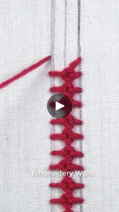 the video is showing how to do an embroidery stitch