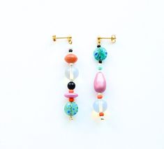 Earrings are 5.7 cm ( 2.2 inches)  length with hooks and 1 cm ( 0.4 inches) width. 925 silver plated gold studs. Colors: gold,white,black,purple,orange,green. 100% handmade. See more of dangle earrings here: https://www.etsy.com/shop/WildBohoCreations?ref=seller-platform-mcnav§ion_id=49852197 See the rest of our shop here: https://www.etsy.com/shop/WildBohoCreations The photo may not convey true colors. This may depend on the settings of your screen. In reality, the colors are rich and bright. O Trendy Handmade Sterling Silver Earrings, Handmade Sterling Silver Earrings For Summer, Summer Dangle Crystal Earrings, Handmade Dangle Crystal Earrings, Bohemian Drop Earrings Gift, Unique Handmade Linear Drop Earrings, Handmade Long Drop Summer Jewelry, Trendy Sterling Silver Earrings For Summer, Handmade Long Drop Jewelry For Summer