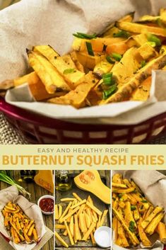 the steps to make butternut squash fries