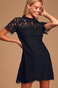 Dresses for Women | Best Women's Dresses Online Black And White Cocktail Dresses, Rooted In Love, Pretty Midi Dresses, Stylish Black Dress, Black Lace Cocktail Dress, Dark Dress, Short Sleeve Shift Dress, Lace Cocktail Dress, Black Dress Formal