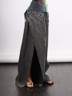 This denim from MM6 features one regular leg and one leg that wraps around with extra volume and draping. Similar to the style of a wrap dress, this wrap denim folds and ties with the ability to be tied and styled to how you'd like. If you're looking for a more interesting dark denim, these are for you. Bao Bao Issey Miyake, Platform Flats, Pleats Please Issey Miyake, Mother Denim, Malene Birger, Mm6 Maison Margiela, Pocket Pants, Sneaker Heels, Ulla Johnson