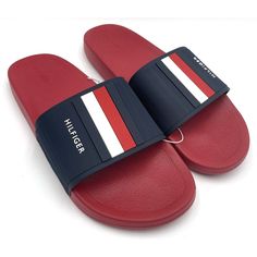 New Tommy Hilfiger Tmeastern-H Men's Slide Sandal Red Mutli Stripes Us Sz 13 M Condition: This Item Is Brand New And Unworn With Its Original Packaging. We Look Forward To Serving You With The Best Customer Service. If You Have Any Further Questions, Please Feel Free To Contact Us And We Will Try And Get Back To You Within 24 Hours. Thank You! Lucky Soles Tommy Hilfiger Slip-on Beach Sandals, Tommy Hilfiger Flip Flops For Beach In Summer, Red Slip-on Summer Slippers, Red Slip-on Slippers For Summer, Red Flat Beach Slippers, Red Casual Summer Slippers, Casual Red Summer Slippers, Red Slide Sandals, Red Slip-on Beach Slippers