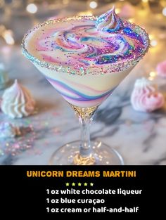 unicorn dreams martini with white chocolate liqueur