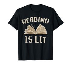 PRICES MAY VARY. Perfect Gift Idea for Men / Women / Kids - Funny Quote Reading Is Lit Shirt. Funny gag present for dad, father, mom, mother, aunt, uncle, brother, sister, adults, child, youth, bookworm, friends on 1st day of school / university or Christmas in 2024 Cool teacher, student, nerd, pedagogue, librarian, coach Reading Is Lit TShirt. Literacy Rocks! Complete your collection of accessories for him / her (fun hat, cap, mask, jacket, matching outfit, poster, mug, appreciation souvenirs, Reading Teacher Shirts, Cool Teacher, Fun Hat, Funny Quotes For Kids, Present For Dad, Reading Teacher, 1st Day Of School, Presents For Dad, Cool Hats