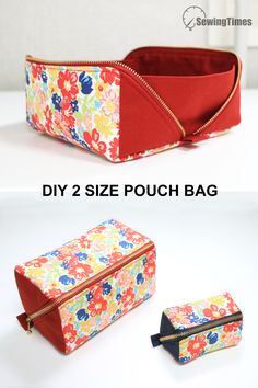 two zipper pouch bags are shown side by side