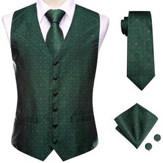 FEATURES Includes: Waistcoat, Necktie, Pocket Square and Cufflinks Material: 100% Handmade Silk Occasion: Wedding, Party, Business, Daily Look Gives your wardrobe an upscale look Free Worldwide Shipping Black Suit Vest, Prom Tuxedo, Contrast Dress, Mens Suit Vest, Necktie Set, Vest Set, Suit Waistcoat, Paisley Shirt, Vest And Tie