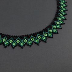 Green and Black Bead Necklace for Woman, Bead Collar Necklace Bridesmaid Jewelry - Etsy Italy Green Beaded Necklace With Tiny Beads As Gift, Green Jewelry With Black Beads As A Gift, Green Jewelry With Black Beads For Gift, Elegant Green Beaded Necklaces With Black Beads, Elegant Green Beaded Necklace With Round Beads, Dark Green Beaded Jewelry For Gift, Green Bohemian Beaded Necklaces For Party, Bohemian Green Beaded Necklaces For Party, Handmade Green Beaded Necklace For Wedding