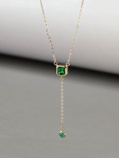 NOT GOLD PLATED, NOT GOLD FILLED! All our jewelry are stamped with a gold hallmark to certify the metal purity of the item. Product Details ☑14K SOLID GOLD ☑EMERALD CZ ☑SQUARE: 6.3MM ☑ROUND: 4.3MM ☑DROP CHAIN LENGTH: 3CM ☑CHAIN LENGTH: 40+2CM EXTENSION CHAIN ☑CHAIN THICKNESS: 0.7MM 💓Tarnish resistant and sweat resistant  💓Hypoallergenic, made without lead, nickel and cadmium Gold Information *9K gold is 9 parts pure gold or 37.5% pure. *10K gold is 10 parts pure gold or 41.7% pure. *14K gold i Luxury Gold Round Drop Necklace, Green Lariat Jewelry For Formal Occasions, Formal Green Lariat Jewelry, 14k Gold Lariat Necklace Fine Jewelry, Elegant Green Lariat Necklace, Lariat Necklace With 17 Jewels As Gift, Classic 14k Gold Lariat Necklace Gift, 14k Gold Dangle Lariat Necklace As Gift, Classic Gold Lariat Necklace Perfect For Gifts