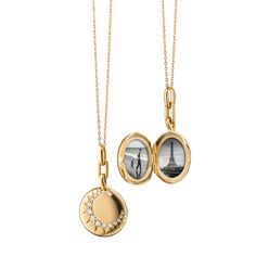 Lockets & Locket Necklaces | Monica Rich Kosann Sun Locket, Gold Lockets, Locket Necklaces, Monica Rich Kosann, Gold Locket Necklace, Expensive Taste, Mangalsutra Designs, Gold Locket, Yellow Gold Chain