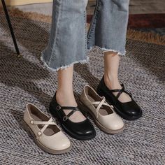 Lasaky - Elegant Mary Jane Shoes for Women Style Uniform, Zapatos Mary Jane, Rough Heels, Head Color, Nursing Shoes, Shoes Soft, Uniform Fashion, Sneaker Jewelry, Aesthetic Shoes