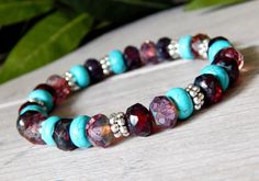 boho chic jewelry Colorful Bracelet, Pink Jade, Colorful Bohemian, Bohemian Bracelet, Artisan Bracelets, Amazonite Stone, Flower Carving, Ruby Beads, Jasper Bracelet