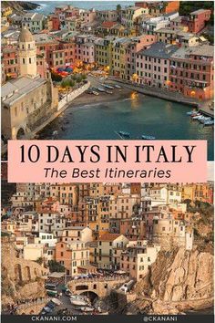 the cover of 10 days in italy, with an aerial view of boats and buildings