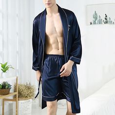 Season:Summer; Fabric:Polyester; Sleeve Length:Long Sleeve; Gender:Men's; Quantity:1 set; Nightwear Style:Silk Robe,Pajama Shorts,Bath Gown,Pajama Set,Sleepwear,Pajamas; Style:Classic,Stylish,Fashion; Elasticity:Micro-elastic; Occasion:Daily,Bathing,Home,Bed; Function:Soft,Comfort; Pattern:Plain; Neckline:Lapel; Bottom Type:Shorts; Listing Date:04/17/2024; Hips:; Length [Bottom]:; Length [Top]:; Waist:; Bust:; Sleeve Length: Mens Silk Pajamas Pink, Boy Pajamas Adult, Matching Pajamas For Couples Casual, Matching Pajamas For Couples Gay, Police Pajamas, Cute Matching Couples Pajamas, Louis Vuitton Pajamas For Men, Bridesman Male Bridesmaid Robe, Scrooge Pajama