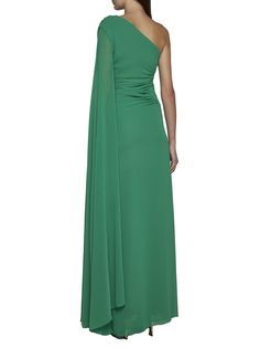 Dress from Blanca VitaComposition: Synthetic->polyester, 100% Green Ruched Dress For Gala, Green Pre-draped Cocktail Dress, Green Pre-draped Dress With Ruched Bodice, Evening Sheath Chiffon Dress, Pre-draped Sheath Cocktail Dress, Pre-draped Sheath Dress For Cocktail, Green Draped Dress For Gala, Green Pre-draped Ruched Dress, Pre-draped Ruched Green Dress