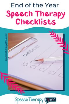 At the end of the school year do you find yourself scrambling for group therapy activities, trying to finish your data collection and finalize all of your IEP paperwork? If that is you, check out my end of the year, speech therapy checklists! This list of a few tasks will give you guidance for a couple of weekly activities to take you through the end of the school year without stress! | Speech Therapy Plans | End Of Year | Speech Therapy | SLP | Speech Therapy Ideas, Group Therapy, Word List