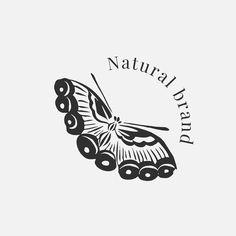 a black and white image of a butterfly with the words natural spirit written below it