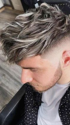 Men Blonde Hair, Dyed Hair Men, Short Hair Highlights, Brown Hair Men, Grey Hair Dye, Grey Hair Men, Mens Hair Colour, Dyed Blonde Hair, Chic Hair