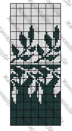 a cross stitch pattern with flowers and leaves on the bottom, in black and white