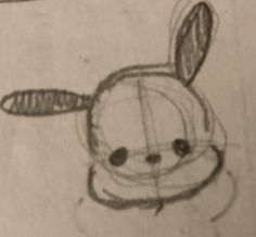 a drawing of a rabbit with two ears