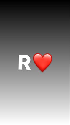 the word r is written in white with a red heart