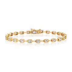 Segmented Bezel Set Emerald Cut Diamond Bracelet Luxury Gold Diamond Bracelet With Rose Cut, Luxury Adjustable Diamond Bracelet With Bezel Setting, Luxury Bezel-set Bracelet, Emerald Cut Diamond, Bezel Set Diamond, Emerald Cut Diamonds, Yellow Rose, Bezel Setting, Emerald Cut