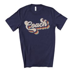 The perfect shirt for all the Coaches! T-SHIRT * 100% combed and ring-spun cotton (Heather colors contain polyester) * Ash color is 99% combed and ring-spun cotton, 1% polyester * Heather colors are 52% combed and ring-spun cotton, 48% polyester * Athletic and Black Heather are 90% combed and ring-spun cotton, 10% polyester * Heather Prism colors are 99% combed and ring-spun cotton, 1% polyester * Fabric weight: 4.2 oz (142 g/m2) * Pre-shrunk fabric * Side-seamed construction * Shoulder-to-shoul Grandpa Tshirts, Gigi Shirts, Retro Sweatshirts, Retro Tee, Gifts For New Dads, Matching Tees, Mama Sweatshirt, Bella Canvas Tees, Personalized Clothes