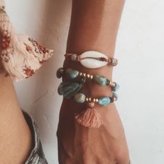 Genuine Leather Bracelet, Turquoise And Gold, Tassel Bracelet, Gorgeous Leather, Shell Bracelet, Recycled Leather, Cowrie Shell, Photo Bracelet, Leather Items