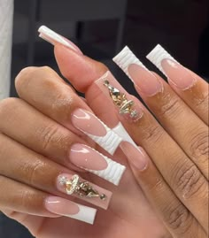 19 Bday Nails, Birthday Nails Inspo White, Bougie Nails Designs, Bad And Boujee Nails Medium, Sugar Nails Acrylic, Long Acrylic Nails Designs Ideas, Nails Inspiration Baddie, Nails Acrylic Medium, Bougie Nails