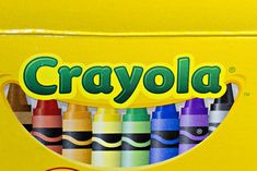 a box of crayons with the word crayola written in large letters